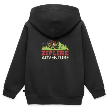 Zipliner Zipline Hobby Seilrutschen Berge Spruch - Kinder Premium Organic Zip Hoodie - Schwarz - Hinten - AI Model Kid Male (0cm)