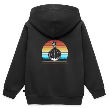 Oignon - Sweat Premium à capuche zippé enfant bio - noir - Dos - AI Model Kid Male (0cm)
