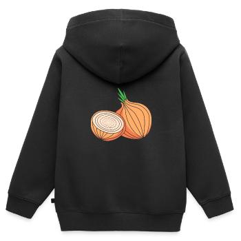 oignon - Sweat Premium à capuche zippé enfant bio - noir - Dos - AI Model Kid Male (0cm)