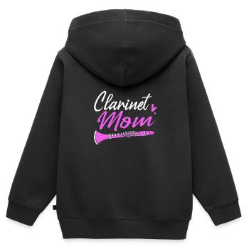 Clarinette - Sweat Premium à capuche zippé enfant bio - noir - Dos - AI Model Kid Male (0cm)