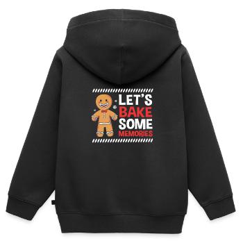 Lebkuchenmann Lebkuchenherz Lebkuchen Naschen - Kinder Premium Organic Zip Hoodie - Schwarz - Hinten - AI Model Kid Male (0cm)