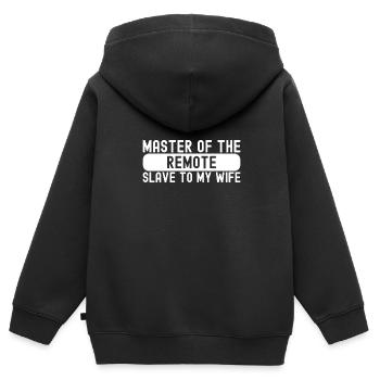 Marriage Master Of The Remote Funny Husband - Kids Premium Organic Zip-up Hoodie - black - Back - AI Model Kid Male (0cm)