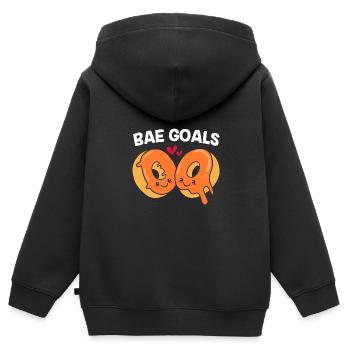Bagel - Sweat Premium à capuche zippé enfant bio - noir - Dos - AI Model Kid Male (0cm)