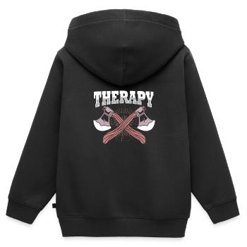 Axt - Kinder Premium Organic Zip Hoodie - Schwarz - Hinten - AI Model Kid Male (0cm)