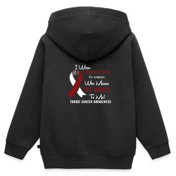 Kehlkopfkrebs Krebs-Überlebender Krebs stinkt - Kinder Premium Organic Zip Hoodie - Schwarz - Hinten - AI Model Kid Male (0cm)