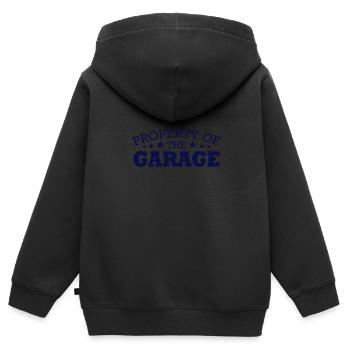 Fathers Day Property Of Garage Mechanic - Kids Premium Organic Zip-up Hoodie - black - Back - AI Model Kid Male (0cm)