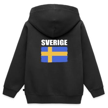 Schweden Schwedisch - Kinder Premium Organic Zip Hoodie - Schwarz - Hinten - AI Model Kid Male (0cm)
