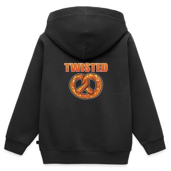 bretzel - Sweat Premium à capuche zippé enfant bio - noir - Dos - AI Model Kid Male (0cm)