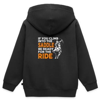 Rodéo - Sweat Premium à capuche zippé enfant bio - noir - Dos - AI Model Kid Male (0cm)