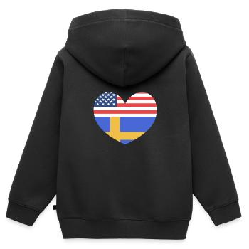 Schweden Schwedisch - Kinder Premium Organic Zip Hoodie - Schwarz - Hinten - AI Model Kid Male (0cm)