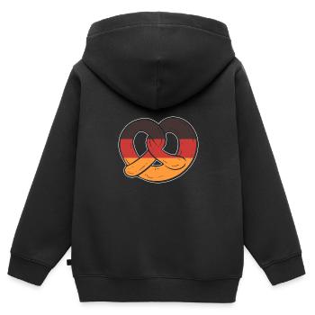 Brezel Deutschland - Kinder Premium Organic Zip Hoodie - Schwarz - Hinten - AI Model Kid Male (0cm)