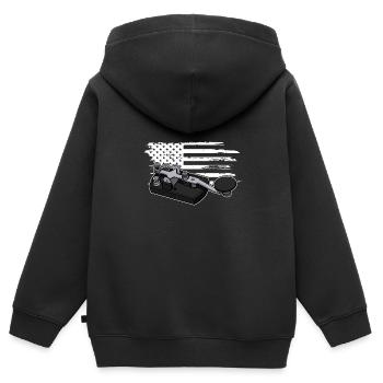 Technicien radio mortel Morse Hobby Ham - Sweat Premium à capuche zippé enfant bio - noir - Dos - AI Model Kid Male (0cm)