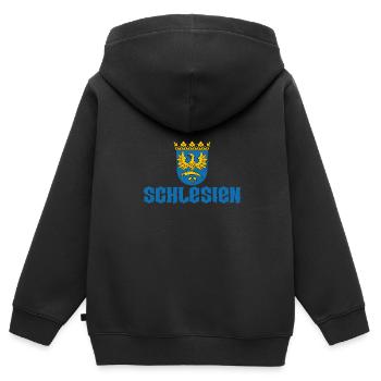 Schlesien Provinz Region Wappen Breslau - Kinder Premium Organic Zip Hoodie - Schwarz - Hinten - AI Model Kid Male (0cm)