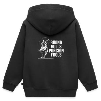 Rodéo - Sweat Premium à capuche zippé enfant bio - noir - Dos - AI Model Kid Male (0cm)