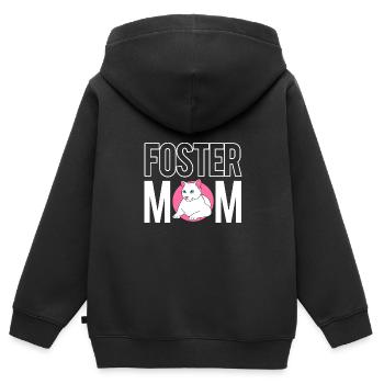 Katzenrettung Tierrechte Tierrettung Tierheim - Kinder Premium Organic Zip Hoodie - Schwarz - Hinten - AI Model Kid Male (0cm)