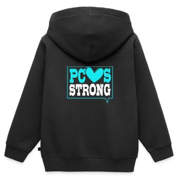 Pcos-Bewusstsein - Kinder Premium Organic Zip Hoodie - Schwarz - Hinten - AI Model Kid Male (0cm)