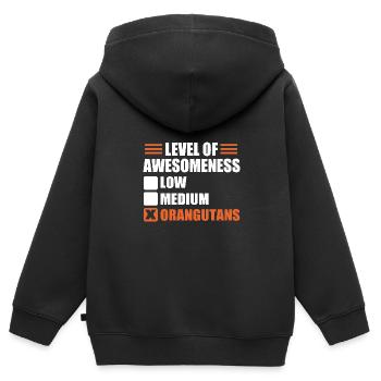 Orang Utan - Kinder Premium Organic Zip Hoodie - Schwarz - Hinten - AI Model Kid Male (0cm)