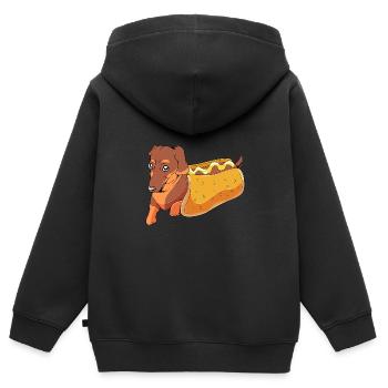 Hot Dog Imbiss - Kinder Premium Organic Zip Hoodie - Schwarz - Hinten - AI Model Kid Male (0cm)