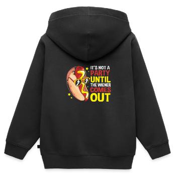 Hot Dog Imbiss - Kinder Premium Organic Zip Hoodie - Schwarz - Hinten - AI Model Kid Male (0cm)
