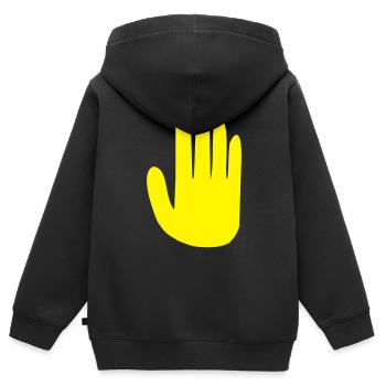 main HAND - Sweat Premium à capuche zippé enfant bio - noir - Dos - AI Model Kid Male (0cm)