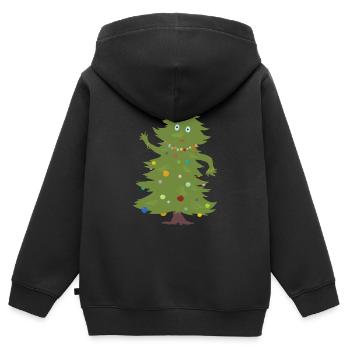 Weihnachtsbaum - Kinder Premium Organic Zip Hoodie - Schwarz - Hinten - AI Model Kid Male (0cm)