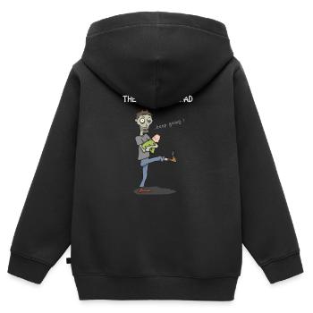 DAD - Kinder Premium Organic Zip Hoodie - Schwarz - Hinten - AI Model Kid Male (0cm)