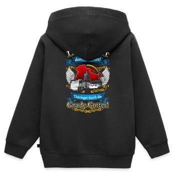 Stolzer Thüringer – Tradition in der Heimat - Kinder Premium Organic Zip Hoodie - Schwarz - Hinten - AI Model Kid Male (0cm)