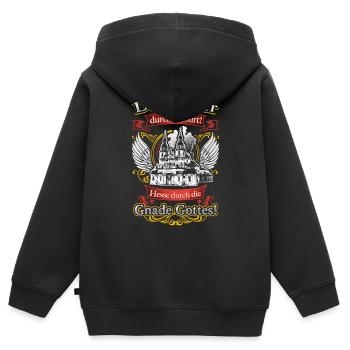 Stolzer Hesse – Heimatliebe und Tradition - Kinder Premium Organic Zip Hoodie - Schwarz - Hinten - AI Model Kid Male (0cm)
