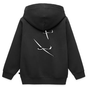 gliding glider pilot - Sweat Premium à capuche zippé enfant bio - noir - Dos - AI Model Kid Male (0cm)