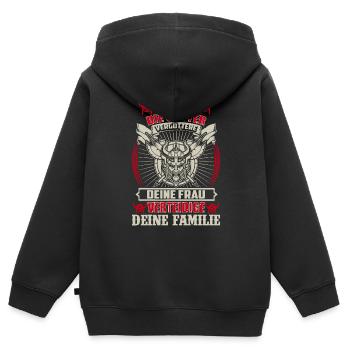 Ehre die Götter - Kinder Premium Organic Zip Hoodie - Schwarz - Hinten - AI Model Kid Male (0cm)
