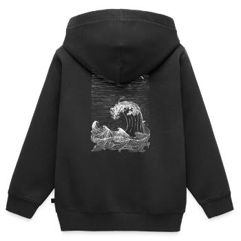 fabutastique atlantique - Kinder Premium Organic Zip Hoodie - Schwarz - Hinten - AI Model Kid Male (0cm)