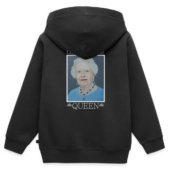 Königin von England Elisabeth - Geschenkidee - Kinder Premium Organic Zip Hoodie - Schwarz - Hinten - AI Model Kid Male (0cm)