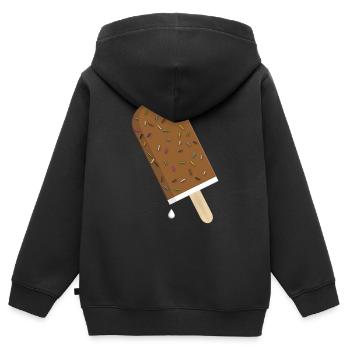 Eis am Stiel Schoko mit Streusel - Kinder Premium Organic Zip Hoodie - Schwarz - Hinten - AI Model Kid Male (0cm)