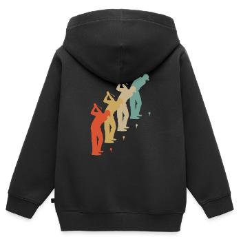 Retro Vintage Style Golf Golfer Golfspieler - Kinder Premium Organic Zip Hoodie - Schwarz - Hinten - AI Model Kid Male (0cm)