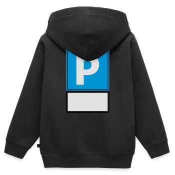 parken parkplatz - Kinder Premium Organic Zip Hoodie - Schwarz - Hinten - AI Model Kid Male (0cm)