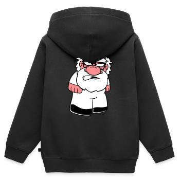 nain petit visage tête boes veraergert wue - Sweat Premium à capuche zippé enfant bio - noir - Dos - AI Model Kid Male (0cm)