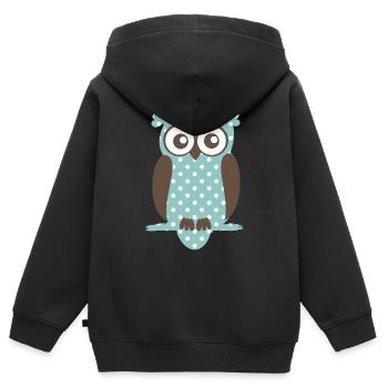 Chouette - Sweat Premium à capuche zippé enfant bio - noir - Dos - AI Model Kid Male (0cm)
