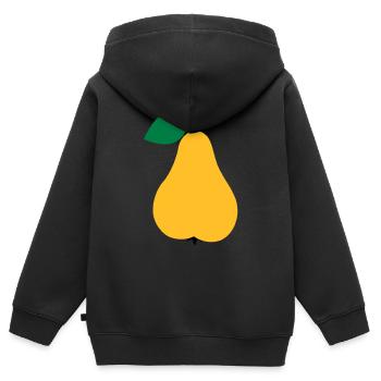 Birne - Kinder Premium Organic Zip Hoodie - Schwarz - Hinten - AI Model Kid Male (0cm)