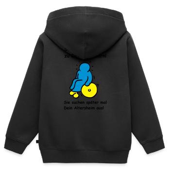 Deine Kinder werden Dein Altersheim aussuchen! - Kinder Premium Organic Zip Hoodie - Schwarz - Hinten - AI Model Kid Male (0cm)