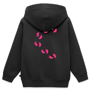 baby footsteps - Kinder Premium Organic Zip Hoodie - Schwarz - Hinten - AI Model Kid Male (0cm)