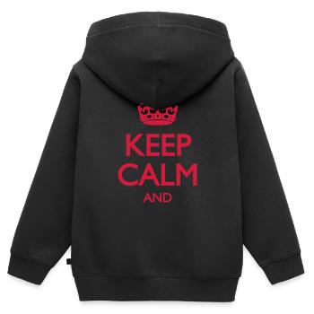 Keep Calm and - Kinder Premium Organic Zip Hoodie - Schwarz - Hinten - AI Model Kid Male (0cm)