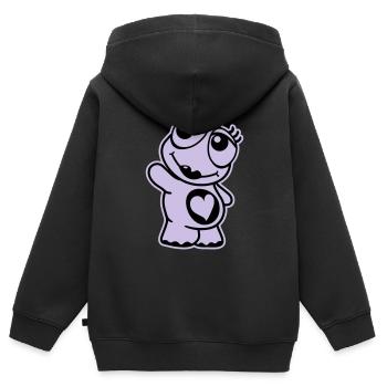 Turtle - Kinder Premium Organic Zip Hoodie - Schwarz - Hinten - AI Model Kid Male (0cm)