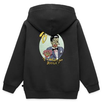 Brain for dinner - Kinder Premium Organic Zip Hoodie - Schwarz - Hinten - AI Model Kid Male (0cm)
