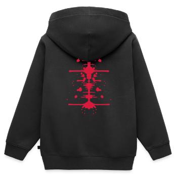 Mirrored blood - Kids Premium Organic Zip-up Hoodie - black - Back - AI Model Kid Male (0cm)