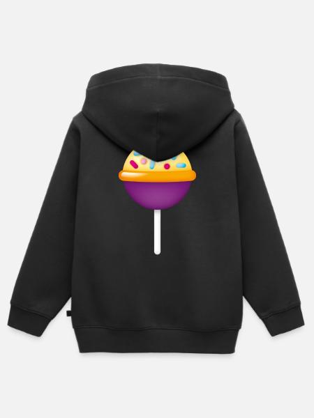 Smiley Lollipop - Kinder Premium Organic Zip Hoodie - Schwarz