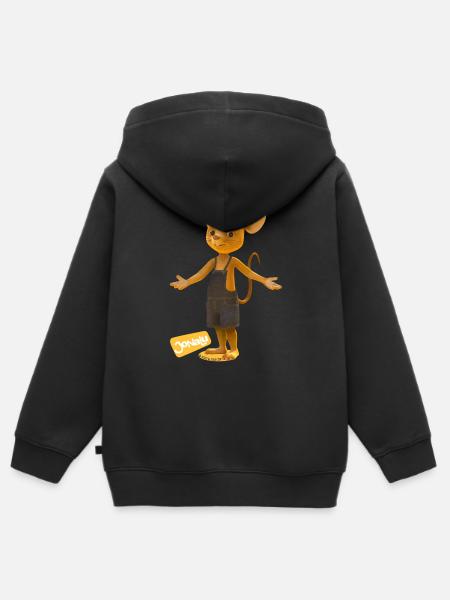 JoNaLu Mäuserich Jo - Kinder Premium Organic Zip Hoodie - Schwarz
