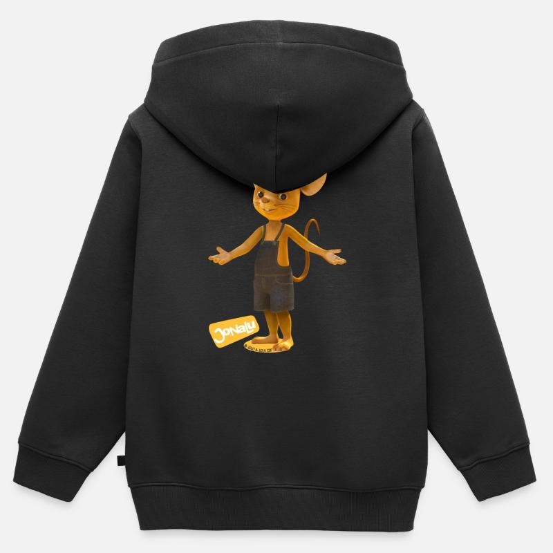 JoNaLu Mäuserich Jo - Kinder Premium Organic Zip Hoodie - Schwarz