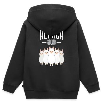 Alpaca Squad - Sweat Premium à capuche zippé enfant bio - noir - Dos - AI Model Kid Male (0cm)