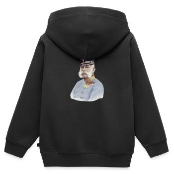 Kaiser Franz Joseph - Kinder Premium Organic Zip Hoodie - Schwarz - Hinten - AI Model Kid Male (0cm)
