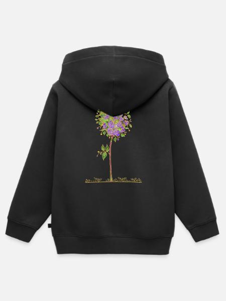 Baum - Kinder Premium Organic Zip Hoodie - Schwarz